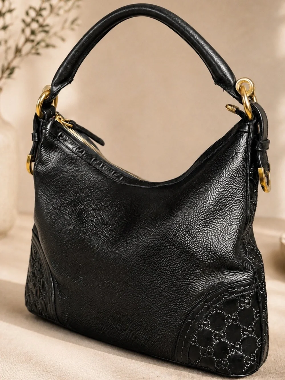 Gucci Guccissima Leather w/ Crystal Rhinestone Bag Custom One-of-a-Kind Piece